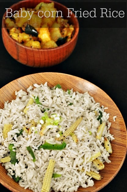 Baby corn fried rice Chinese style fired baby corn rice Prema s