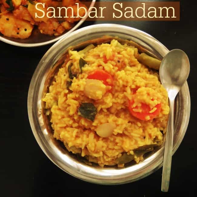 Simple Sambar Sadam Recipe, How to make Sambar Rice