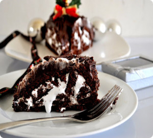 Yule log Chrismas cake