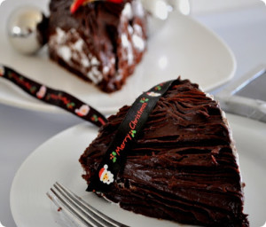 Yule log Chrismas cake