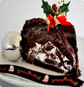 Yule log Chrismas cake