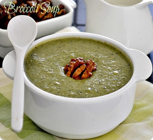 Creamy Broccoli Soup with walnuts | Soup Recipe without stock