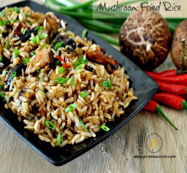 Simple Mushroom Fried Rice Recipe using Brown Rice | How to cook Brown Rice Perfectly