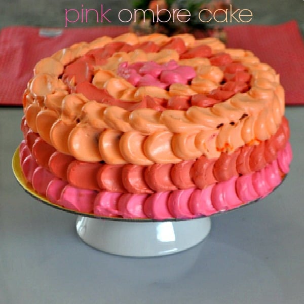 Pink Ombré Drip Layer Cake - Love and Confections
