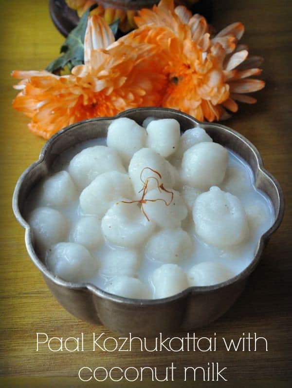 Paal Kozhukattai with coconut milk