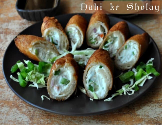 Dahi ke Sholay (bread curd fried rolls) – a must try!