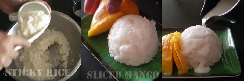 Mango sticky rice thailand