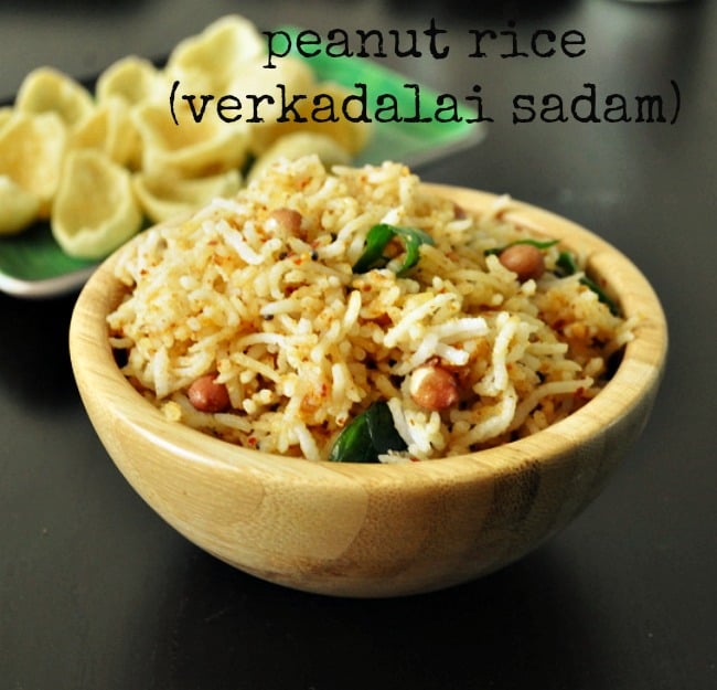 peanut rice recipe verkadalai sadam groundnut masala rice lunch box recipe