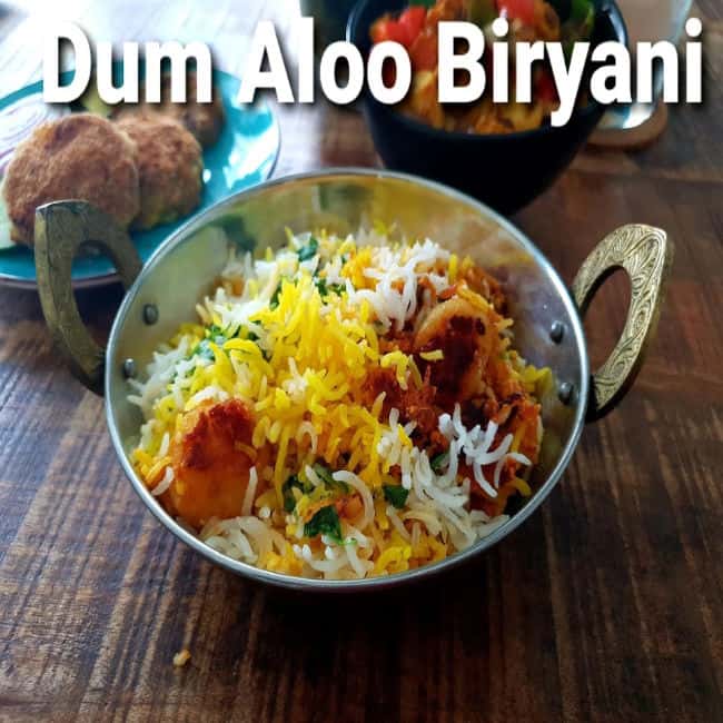 Aloo Dum Biryani Recipe, Hyderabadi dum aloo biryani, baby potato dum biryani, உருளை பிரியாணி