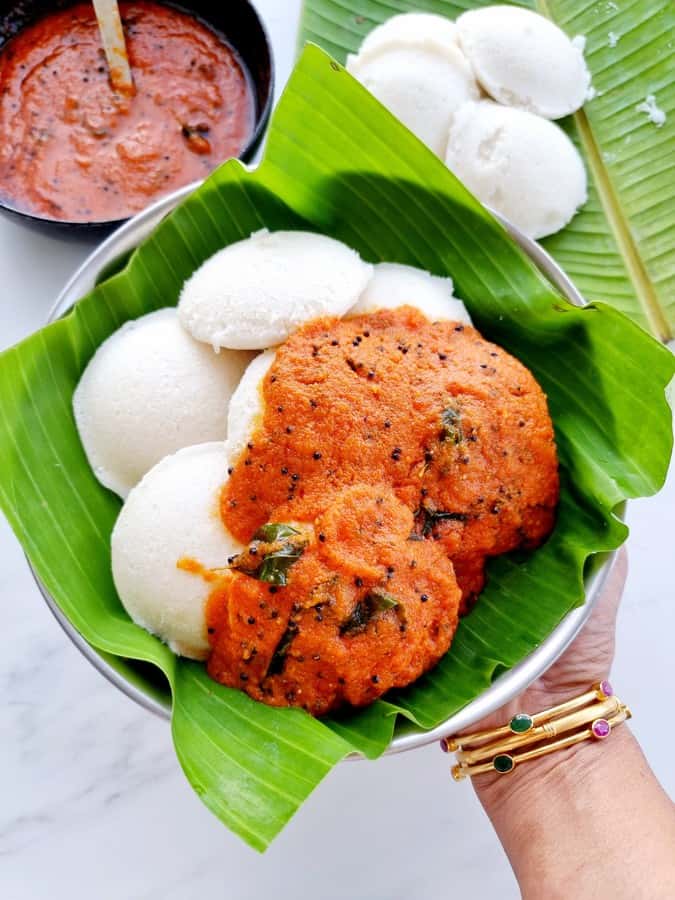 Kaiyendhi bhavan Kara Chutney for Idli, Spicy Kara Chutney Rottu Kadai Style