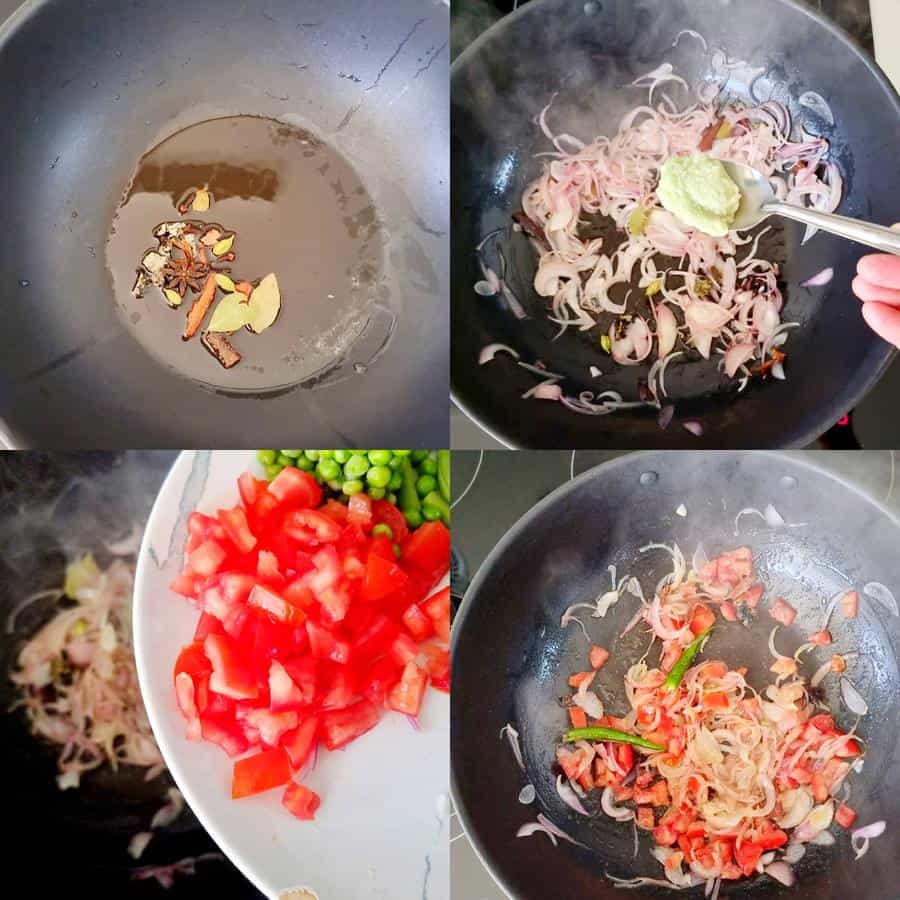 Thengai Paal Biryani recipe, Coconut Milk Biryani recipe step 2