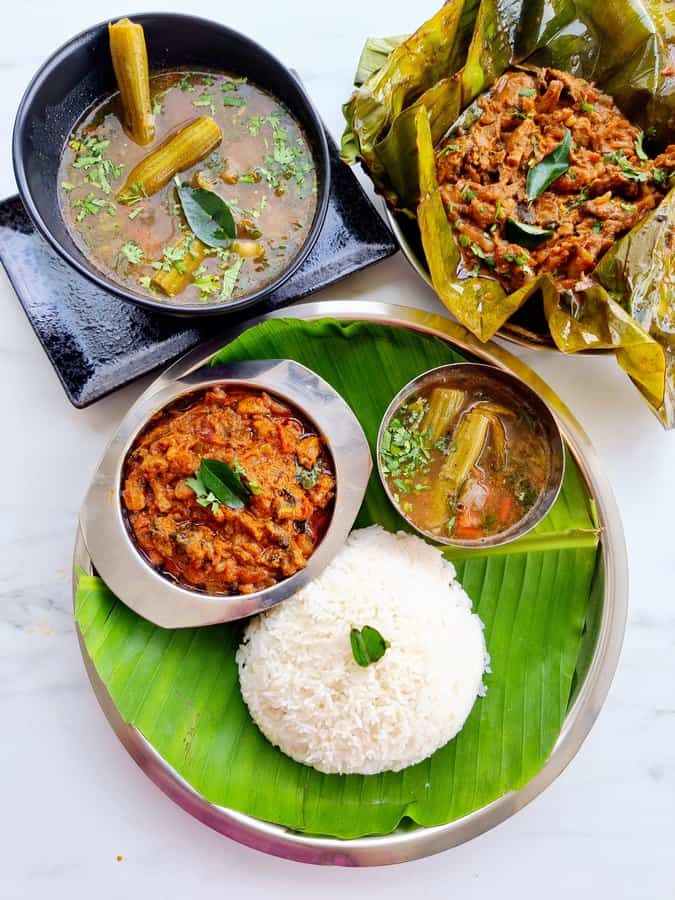 Mushroom Pollichathu with rice