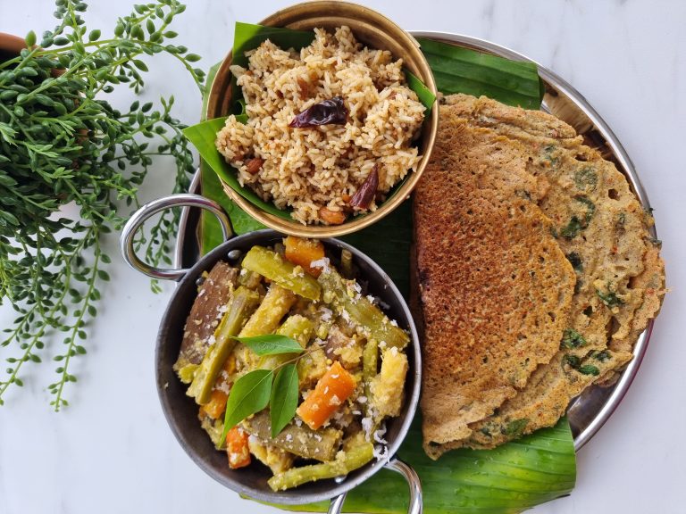 Kavuni Arisi(black rice) Adai Avial recipe, South Indian Low Calorie Breakfast recipe