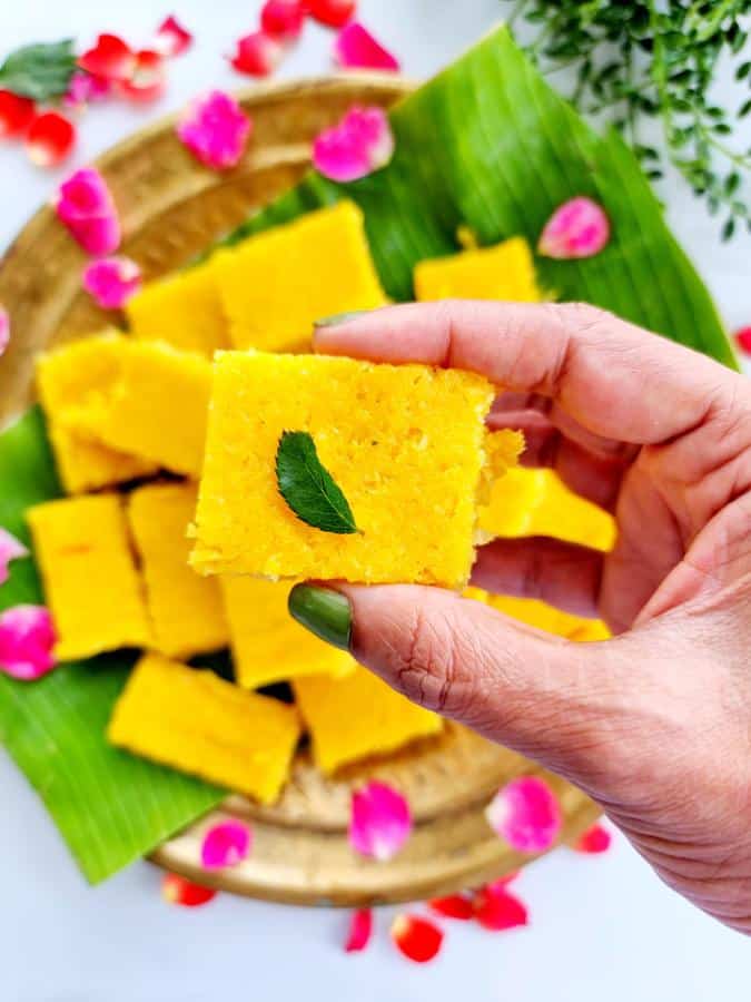 Mango Coconut Burfi, Mango Barfi