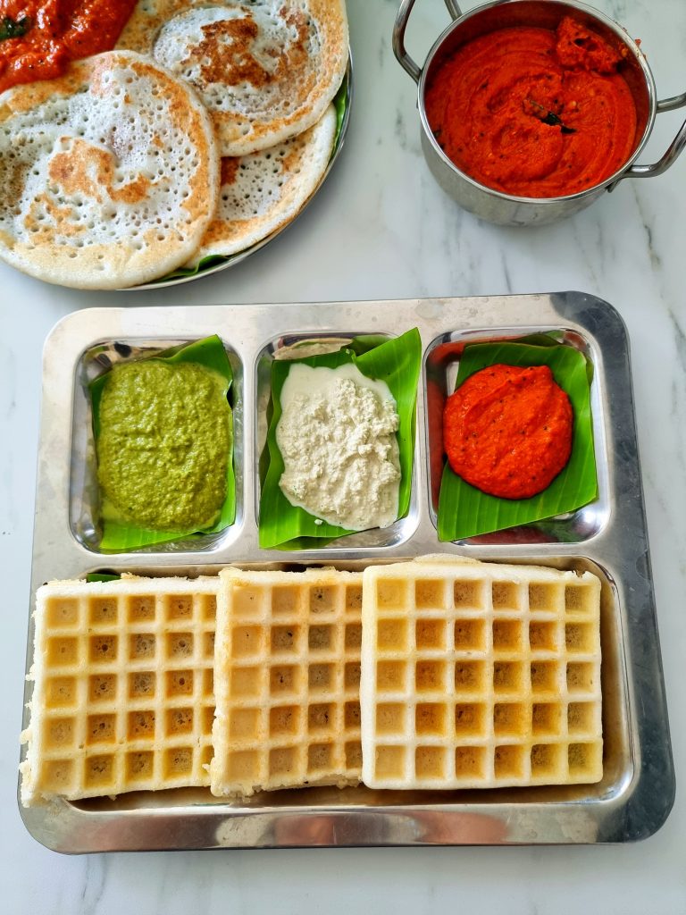 Dosa Waffles made with Homemade Dosa Batter. Waffle Dosa, EASY BREAKFAST | Snack Recipe | Fermented & Probiotic