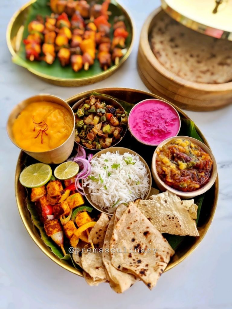 North Indian Thali Recipe, Traditional Vegetarian North Indian Lunch Menu 3