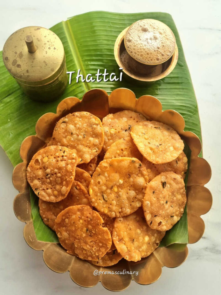Thattai Recipe, TamilNadu Traditional Snack Thattai with Store Bought Rice Flour & Roasted Gram flour